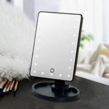Зеркало косметическое настольное с LED подсветкой Large LED Mirror 22 светодиода для макияжа Черное