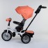 Детский велосипед трехколёсный с пультом Best Trike 9288 В - 4716 Оранжевый от 1 до 4 лет с поворотным сиденьем складной руль надувные колеса русский 