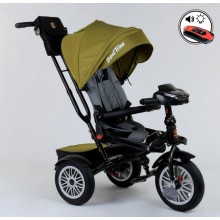 Детский велосипед трехколёсный с пультом Best Trike 9288 В - 3679 Оливковый от 1 до 4 лет с поворотным сиденьем складной руль надувные колеса русский 