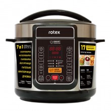  Мультиварка-скороварка керамика 17 программ Rotex REPC76-B-1 900 Вт Мультиповар пароварка хлебопечка паска творог книга рецептов