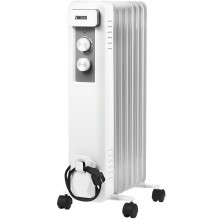 201 Масляный радиатор обогреватель на 7 секций Zanussi ZOH/CS-07W 1,5 кВт  отсек для шнура питания защита от перегрева термостат 3 режима роботы индикатор работы напольный белый