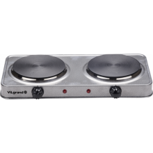 Настольная электроплита  VILGRAND VHP 152F чугунная 2 конфорки блин серая