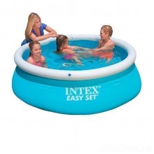 Детский семейный надувной наливной бассейн (183*51) Easy Set Intex 28101 с ручным насосом 880 л круглый Детский семейный надувной наливной бассейн (183*51) Easy Set Intex 28101 с ручным насосом 880 л круглый