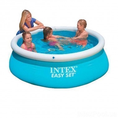 Детский семейный надувной наливной бассейн (183*51) Easy Set Intex 28101 с ручным насосом 880 л круглый