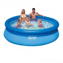 Семейный надувной наливной бассейн (305*76) Easy Set Intex 28122 с ручным насосом 3853 л круглый