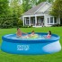 Семейный надувной наливной бассейн с фильтр насосом (396*84) Easy Set Intex 28142 с ручным насосом на 7290 л круглый
