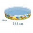 Каркасный детский круглый наливной бассейн (183*38 см)  Bestway Dinosaurous от 2 лет 946 л 55022 яркий