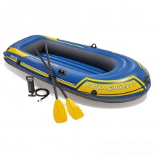 Двухместная надувная гребная лодка пвх (236*114*41) Intex Challenger 2 Set 68367 200 кг с веслами и насосом круглые уключины Двухместная надувная гребная лодка пвх (236*114*41) Intex Challenger 2 Set 68367 200 кг с веслами и насосом круглые уключины