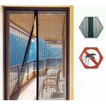 Дверная антимоскитная сетка штора Magnetic Mesh 210х100см  от насекомых комаров на магнитах Черная