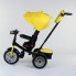 Детский велосипед трехколёсный с пультом Best Trike 9288 В - 4835 от 1 до 4 лет с поворотным сиденьем складной руль надувные колеса русский Желтый 