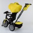 Детский велосипед трехколёсный с пультом Best Trike 9288 В - 4835 от 1 до 4 лет с поворотным сиденьем складной руль надувные колеса русский Желтый 