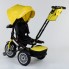 Детский велосипед трехколёсный с пультом Best Trike 9288 В - 4835 от 1 до 4 лет с поворотным сиденьем складной руль надувные колеса русский Желтый 