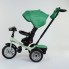 Детский велосипед трехколёсный с пультом Best Trike 9288 В - 7215 Зеленый от 1 до 4 лет с поворотным сиденьем складной руль надувные колеса русский 