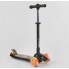 Детский складной трехколесный самокат с фонариком Best Scooter 51181 Черный с оранжевым от 2 лет PU колеса