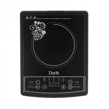 Настольная индукционная электроплита Dario DHP225C стеклокерамика 4 программы 1 конфорка Черная