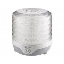 Сушилка для овощей и фруктов мяса рыбы электрическая Gorenje FDK 20 MG 240 Вт 5 секций защита от перегрева белая/прозрачная дегидратор + сетка для ягод