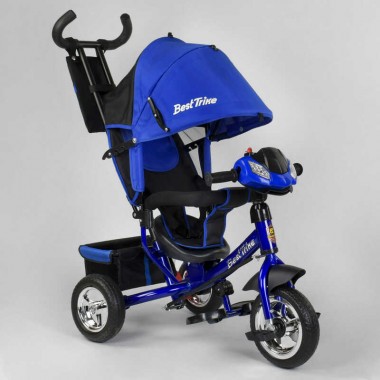 Детский велосипед трехколесный с фарой Best Trike 6588 - 25 - 988 Синий от 1 до 4 лет колеса пена EVA