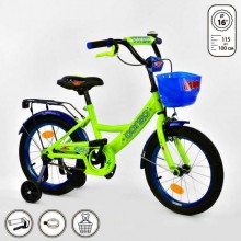 Детский велосипед двухколесный 16” с ручным тормозом родительской ручкой Corso G-16520 от 4 до 6 лет Салатовый надувные колеса со спицами Детский велосипед двухколесный 16” с ручным тормозом родительской ручкой Corso G-16520 от 4 до 6 лет Салатовый надувные колеса со спицами
