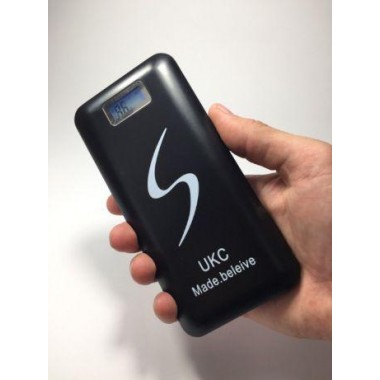 УМБ зарядное Power Bank UKC 30000 +LED +LCD повербанк внешний аккумулятор черный