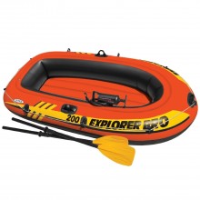 Двухместная надувная гребная лодка пвх (196*102*33) Intex 58357 Explorer 200 Pro 120 кг с веслами и насосом для отдыха семьей Двухместная надувная гребная лодка пвх (196*102*33) Intex 58357 Explorer 200 Pro 120 кг с веслами и насосом для отдыха семьей