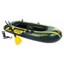 Двухместная надувная гребная лодка пвх (236*114*41) Intex 68347 Seahawk 2 Set 240 кг с веслами и насосом держателями для удочек Двухместная надувная гребная лодка пвх (236*114*41) Intex 68347 Seahawk 2 Set 240 кг с веслами и насосом держателями для удочек