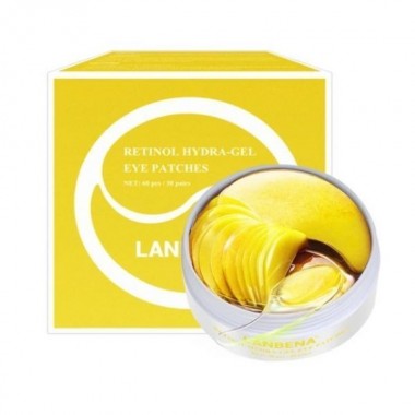 Гидрогелевые патчи под глаза  с коллоидным золотом и ретинолом Lanbena Retinol Hydra-Gel Eye Patches intensive 60 шт 