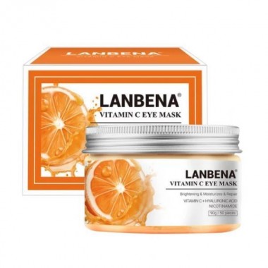 Патчи для глаз с витамином С и экстрактом корней байкальского шлемника Lanbena VITAMIN C EYE MASK осветляющие 50 шт