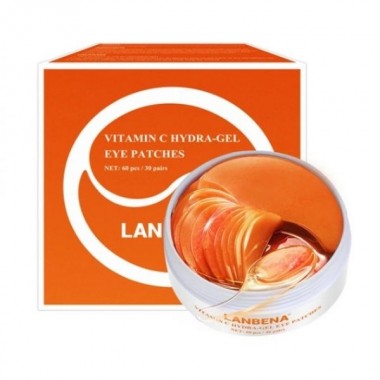 Гидрогелевые патчи для глаз с экстрактом ромашки и витамином С Lanbena vitamin C hydra-gel eye patches  осветляющие 60 шт