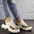 Женские кроссовки Shoes Bailey 36 (22,5 см) 1576 бежевые с оранжево - черными вставками