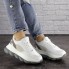 Женские кроссовки Shoes Bubbles 36 (22,5 см) 1642 белые с серым экокожа на толстой подошве стильные