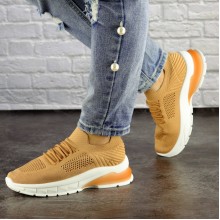 Женские кроссовки Shoes Molly 36 (23,5 см) 1507 бежевые сетка