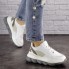Женские кроссовки Shoes Bubbles 36 (22,5 см) 1642 белые с серым экокожа на толстой подошве стильные