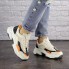 Женские кроссовки Shoes Bailey 36 (22,5 см) 1576 бежевые с оранжево - черными вставками