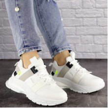 Женские кроссовки Shoes Edith 36 (23 см) 1525 белые с серыми вставками 