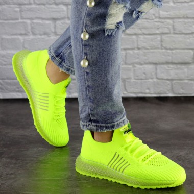 Женские кроссовки Shoes Neon 36 (23,5 см) 1473 салатовые сетка