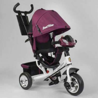 Детский велосипед трехколесный с фарой Best Trike 6588 - 28-549 Бордовый от 1 до 4 лет колеса пена EVA