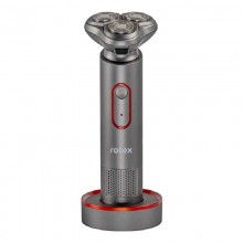 Электробритва мужская роторная Rotex RHC265-S 3 Вт выдвижной триммер 3 плавающих головки время работы: 40 минут тихая аккумуляторная беспроводная серый / оранжевый