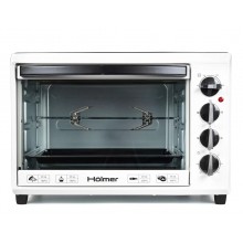 Электрическая печь 42 л с грилем конвекцией вертелом Holmer HEO-242CR 8 режимов 2000W нагрев 250 электродуховка хлебопечка настольная белый/черный