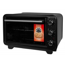 Электрическая печь с конвекцией хлеб пицца Mirta MO-0036CR выпечка 36л 1420W нагрев 240 электродуховка настольная термоизоляция Черный