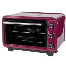 Электрическая печь с конвекцией хлеб пицца Mirta MO-0036CR выпечка 36л 1420W нагрев 240 электродуховка настольная термоизоляция Бордовый