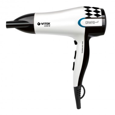 Фен для волос с ионизацией турмалиновое покрытие керамика VITEK VT-2299 W 2200 Вт профессиональный LED индикация  защита от перегрева белый