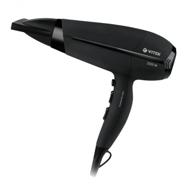 Фен для волос с турмалиновой ионизацией VITEK VT-8203 BK 2200 Вт профессиональный защита от перегрева черный