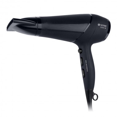 Фен для волос с турмалиновой ионизацией VITEK VT-8204 B 2200 Вт профессиональный защита от перегрева черный