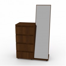 Комод с зеркалом для вещей Компанит Орех Экко (1000х450х1660)