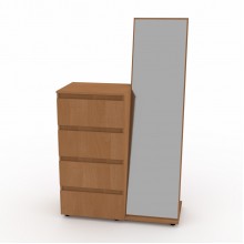 Комод с зеркалом для вещей Компанит Ольха (1000х450х1660)