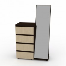 Комод с зеркалом для вещей Компанит Венге Комби (1000х450х1660)
