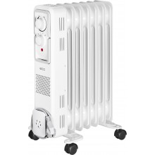 Масляный обогреватель радиатор 7 секций ECG OR 1570 1500Вт 3 уровня терморегулятор батарея Серый электрический 20м напольный мобильный предохранитель