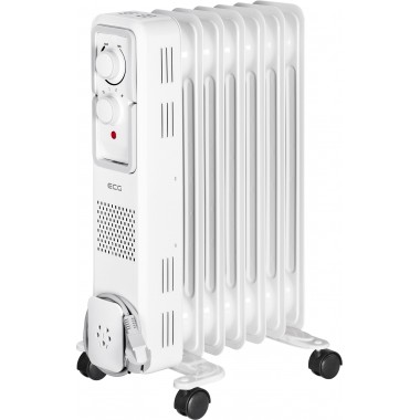 Масляный обогреватель радиатор 7 секций ECG OR 1570 1500Вт 3 уровня терморегулятор батарея Серый электрический 20м напольный мобильный предохранитель