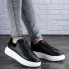 Женские кроссовки стильные Shoes Brut 36 (23,5 см) 1996 черные экокожа с белой подошвой 