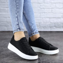 Женские сникеры стильные Shoes Cooter 36 (22,5 см) 2119 нубук черные с белой подошвой легкие